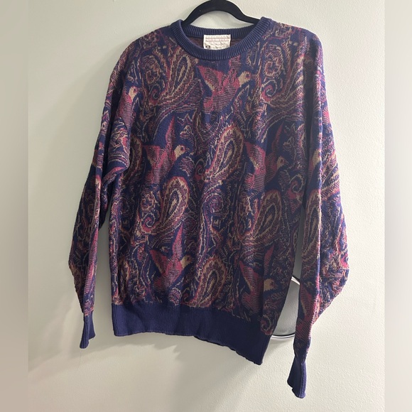 Vintage lord Jeff cotton duck print knit sweater unisex - Picture 6 of 7